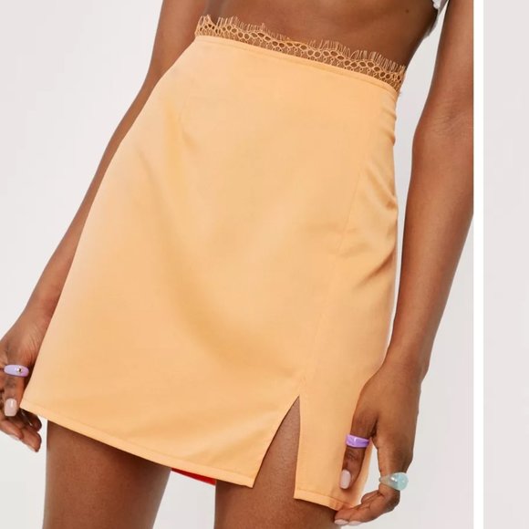 NASTY GAL MINI SKIRT TANGERINE - Picture 2 of 6